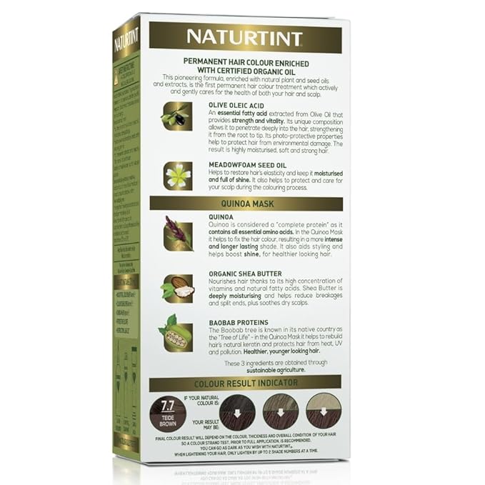 Naturtint Permanent Hair Color 7.7 Chocolate Caramel (Pack of 1) Ammonia Free Vegan Cruelty Free up to 100% Gray Coverage Long Lasting Results 5.6 Fl Oz