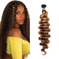 Highlight Brown Human Hair Bundles Ombre Brown Bundles #4 Deep Wave Bundle 16 inch P430 Deep Wave Bundle