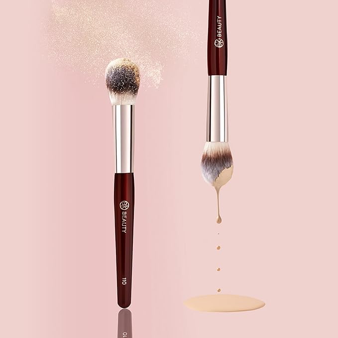 BK BEAUTY 110 LARGE CONCEALER BRUSH ? Dense Tapered Under-Eye Concealer Brush for Quick Blending Full Coverage Finish No Product Absorption