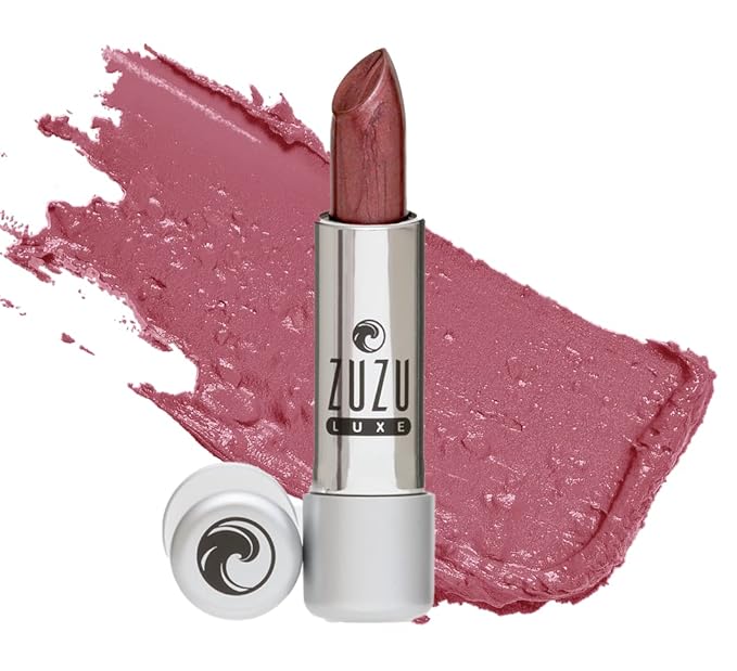 Zuzu Luxe Lip Color Lipstick (Temptress - Grape/Warm Pearl) Natural Ultra-Hydrating Lipstick Paraben Free Vegan Gluten-free Cruelty-free Non GMO 0.13 oz
