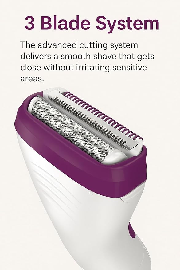 Remington Smooth &amp Silky Electric Shaver for Women 3-Blade Battery Operated Foil Shaver and Bikini Trimmer Shave Wet or Dry