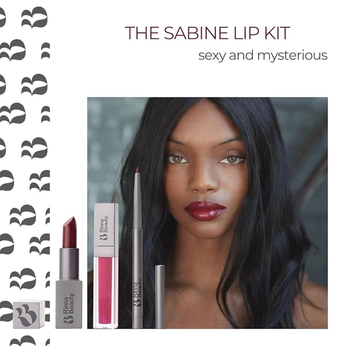 Rinna Beauty Icon Lip Kit - Sabine- All-in-one Lip Kit - Includes Lipstick Lip Gloss and Lip Liner - BERRY look - Vegan LONG-LASTING: Anti-aging &amp Moisturizing Cruelty-Free - 1 each