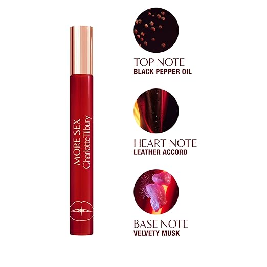 Charlotte Tilbury More Sex Eau De Parfum - Pheromone Enhancing Sandalwood Perfume with Naturally-Derived Oils - Long-Lasting Scent with Notes of Black Pepper Velvety Musk &amp Ambery Wood