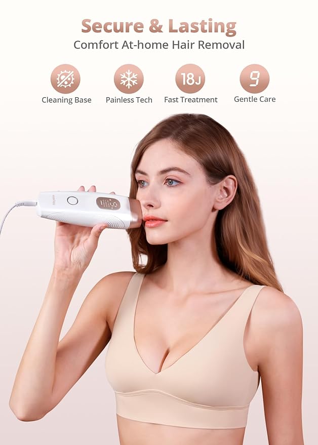 LYSMOSKI Laser Hair Removal 10-Mins Full Body IPL Hair Removal At-Home Hair Remover Device for Armpits Back Legs Arms Face Bikini Line