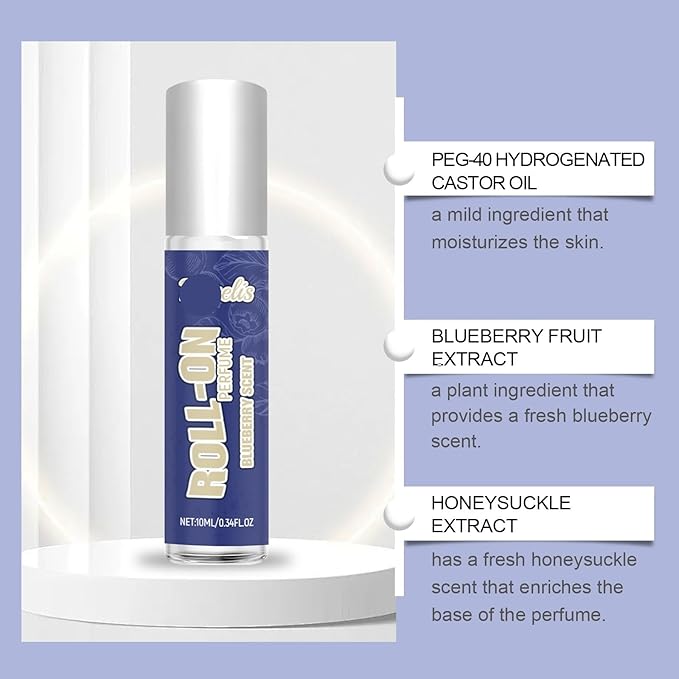 Blueberry Charm Roll-On Perfume - Unique &amp Long-Lasting Niche Fragrance(3PCS)