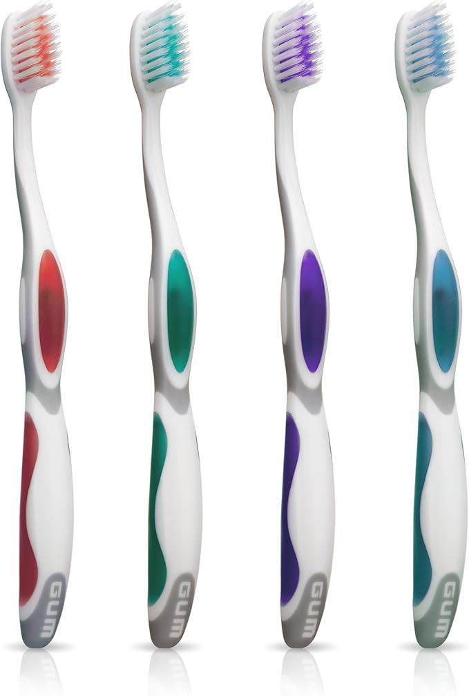 GUM Summit+ Soft Toothbrush Ultra Fine Tapered Bristles for More Effective Plaque Removal Extra Soft Toothbrushes for Adults 12 Count