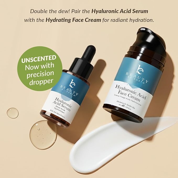 Hyaluronic Acid Serum for Face - USA Made with Natural &amp Organic Ingredients Hydrating Anti Aging Face Serum Softens and Smoothes Dry &amp Sensitive Skin Fragrance Free Day &amp Night Facial