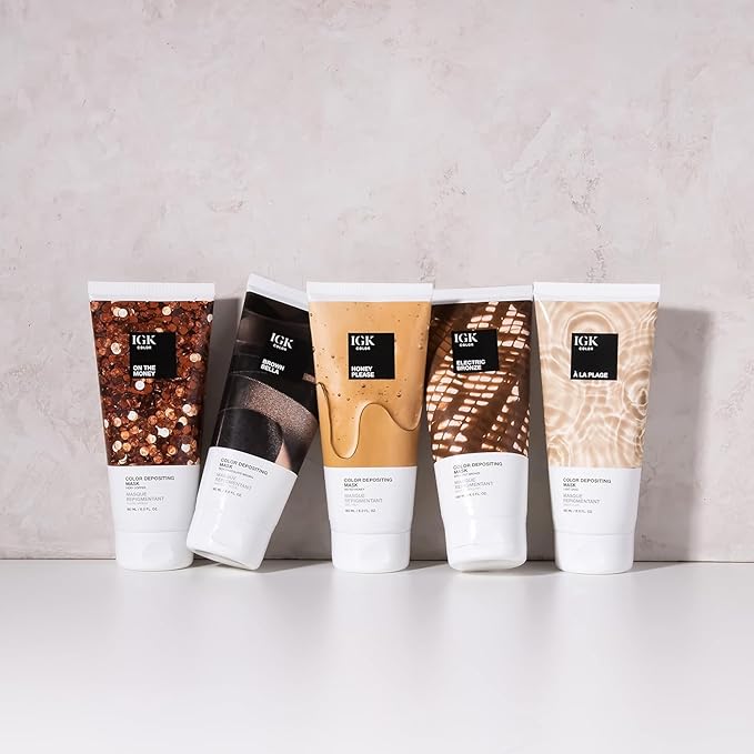 IGK Hair Gloss Toner &amp Color Depositing Mask | Chocolate Brown Semi-Permanent | Vegan + Cruelty Free | Brown Bella