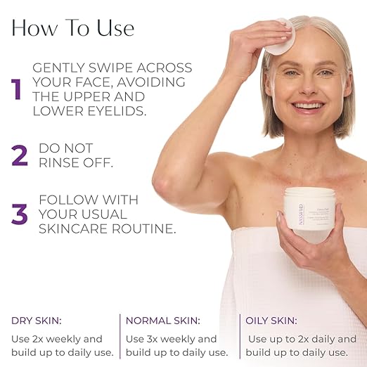 NassifMD Exfoliating Detox Pads | Surgeon-Created AHA/BHA Facial Pads for Deep Cleansing Smoother Texture &amp Glowing Skin | Reduces Pores Firms Brightens