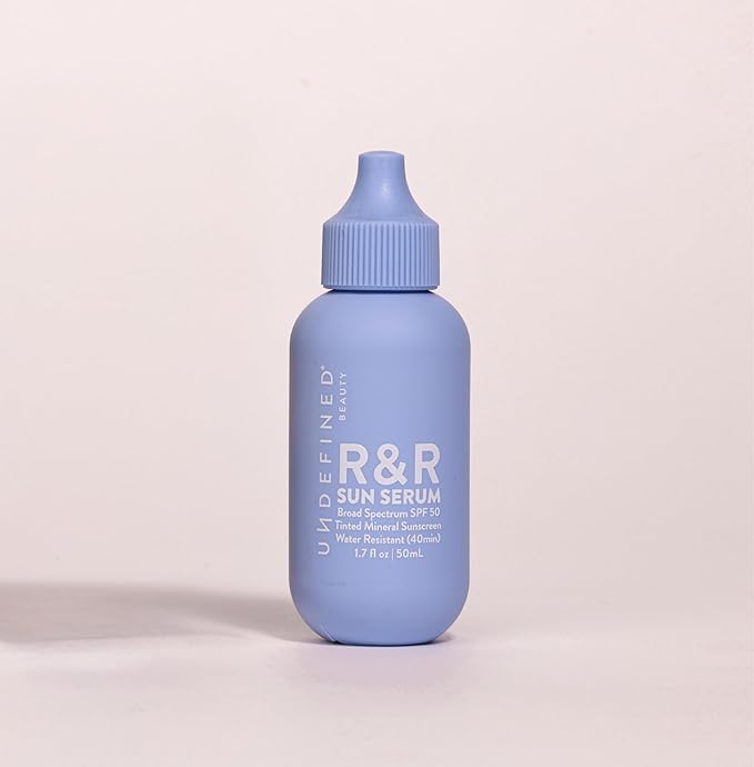 Undefined Beauty NEW UNTINTED R&ampR Sun Serum SPF 50 PA++++ Mineral Sunscreen with Niacinamide Water Resistant Broad Spectrum Protection &amp Blue Light Defense (Untinted)