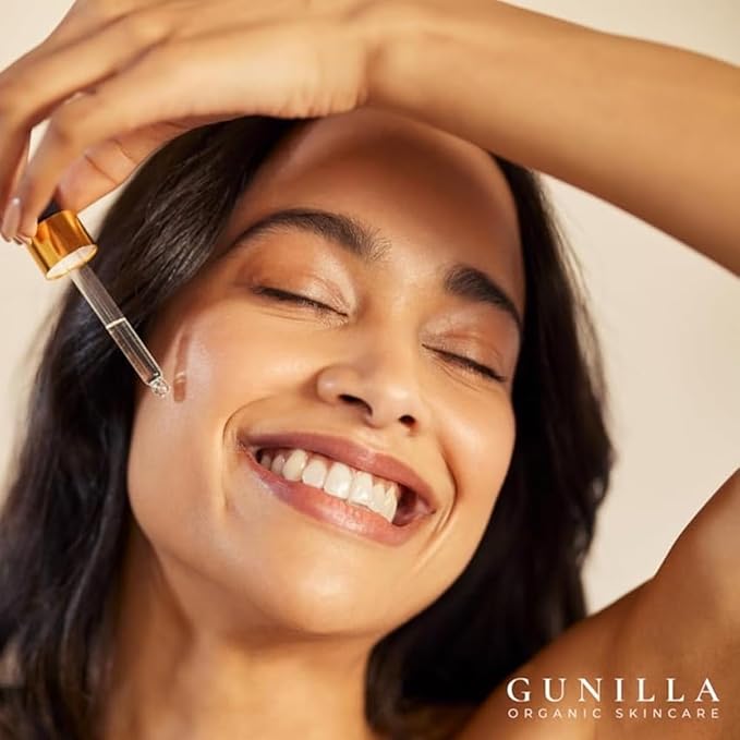 GUNILLA Cell Rejuvenator Serum | Anti-Aging Anti Wrinkle Hydrating Facial Serum for Fine Lines Dark Spots with Organic Aloe Vera Collagen Elastin Keratin Vitamin C Ginseng | 1 oz