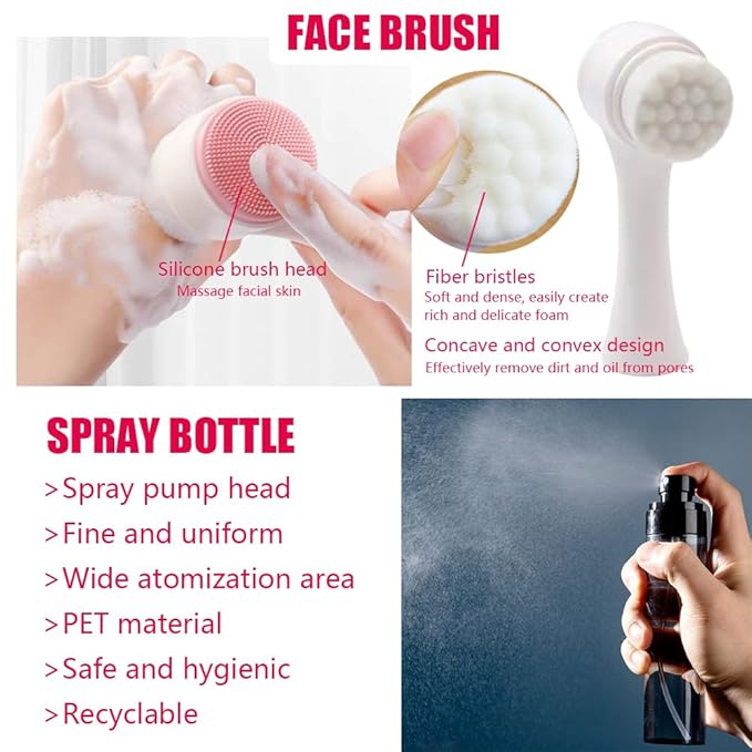 33PCS Makeup Foundation Brushes Tool Set with Sponges Eyelash Curlers Powder Puffs Silicone Washing Bowls Eye Aids Nano Spray Bottles Exfoliating Face Brushes Eyebrow Trimming Storage Bag