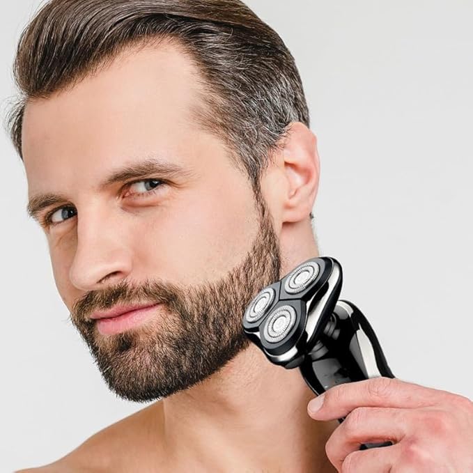 Head Shaver for Men 3 in 1 Electric Shaver Nose Hair Trimmer USB Rechargeable Portable Razor 3D Floating Blade Digital Display Shaving Beard Machine 3 in 1 Kits