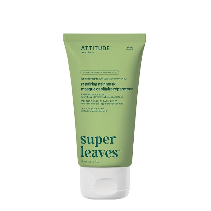 ATTITUDE Repairing Hair Mask Nourishes and Improves Hair's Appearance Fabulous Oils Blend Abyssinian Oil Argan Oil Shea Butter Vegan Hair Care Pink Argan Scent 5 Fl Oz