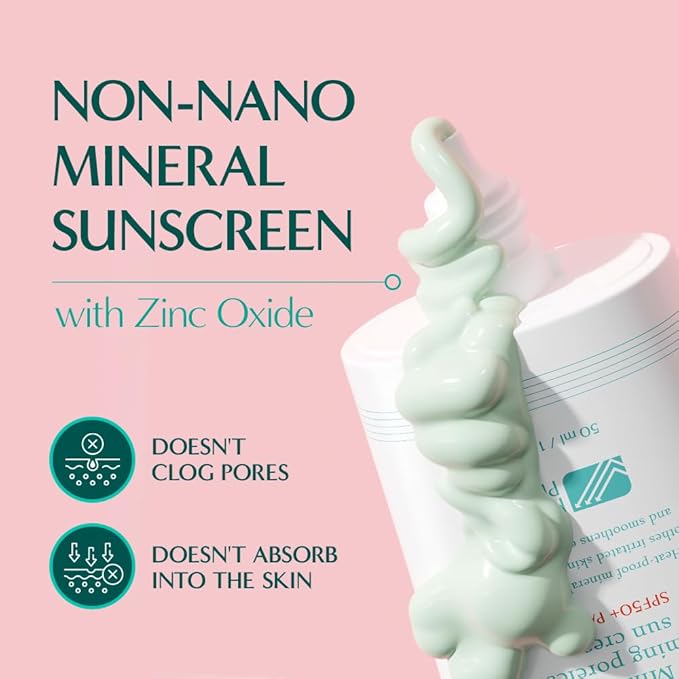 Rataplan Minari Calming Poreless Sun Cream SPF 50+ PA++++ (2 Pack)- Mineral Sunscreen Korean Sunscreen for Oily Skin Pore Minimizer for Face Reef Safe Korean Skincare
