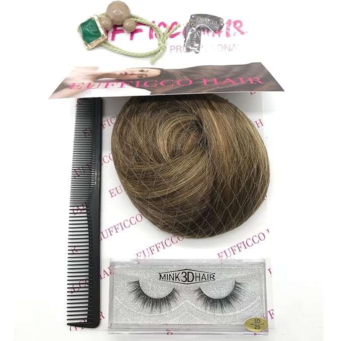 Human Hair Lace Clip In Hair Extensions Thick Ends Highlights Piano Color Chocolate Brown/Strawberry Blonde 16inch 100g Remy Hair Extensions