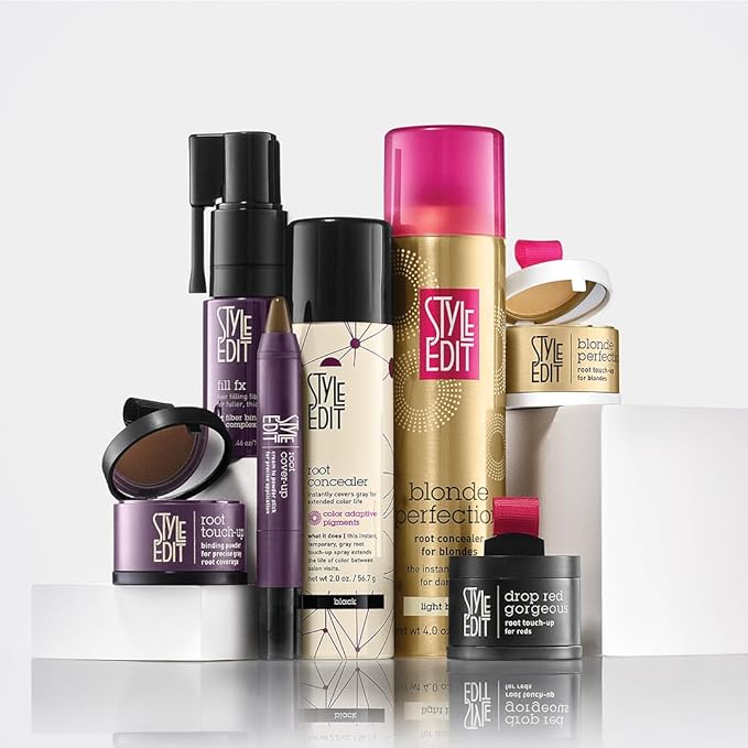 Style Edit Root Concealer Touch Up Spray (Multiple Colors Available) - Instantly Covers Greys And Roots - Professional Salon Quality Grays Cover Up Hair Products for Women Light Brown 2 Ounce PACK OF