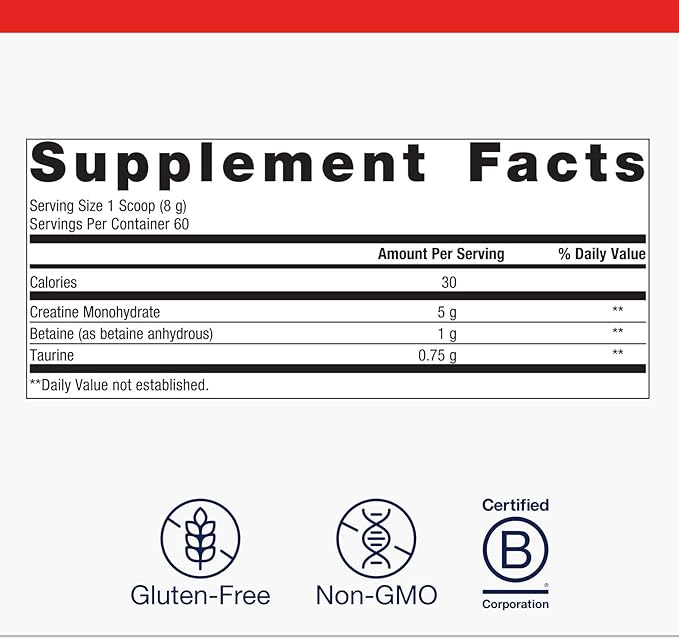 Metagenics Creatine UP ? Creatine Supplement for Women &amp Men with Betaine &amp Taurine ? Supports Muscle Growth Strength &amp Recovery ? Non-GMO Gluten-Free ? 16.93 oz (480g)