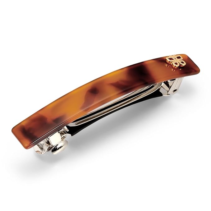 SHE'S FREE STYLE JUST FOR YOU [Chanel-style] Hair Barrettes for Women Acetate Resin Barettes Classic Black &amp White French Hair Accessories Anti-Slip for Half-Hair Decoration (Tortoise3.4 inch