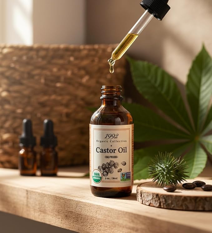 Tropic Isle Living 2x 1992 Organic Collection Castor Oil 2oz/60ml Bundle with Jamaican Black Castor Oil Light Blend 4oz ? Nourishing oils for hair and skin hydration ? Gift Set (3 Items)