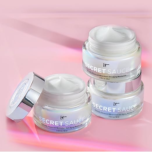 IT Cosmetics Secret Sauce Anti-Aging Face Moisturizer - Hydrating &amp Plumping Moisturizer Face Cream For Fine Lines Wrinkles &amp Dark Spots - Vegan - Day or Night Facial Moisturizer - 2 fl. oz