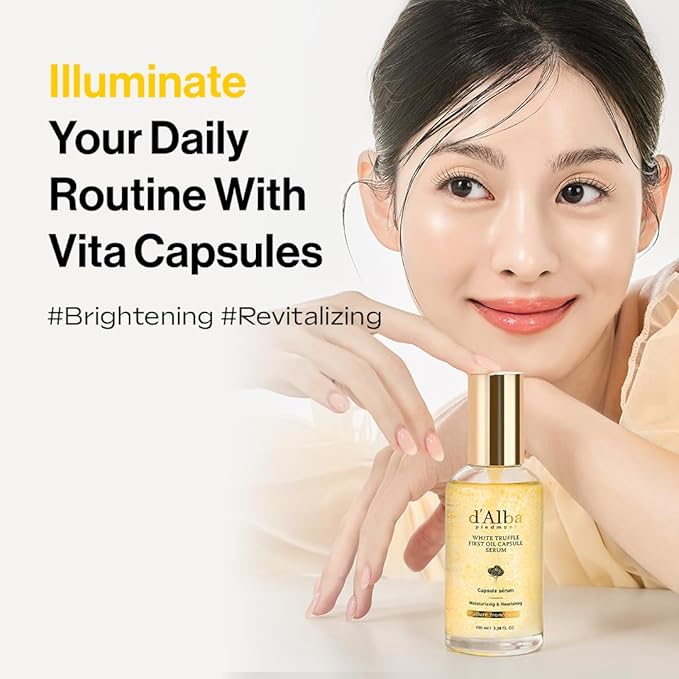 d'alba Piedmont White Truffle Oil Capsule Serum Daily Vita Boost for Luminous Skin Double Vitamin Formula Big Size (3.38fl. oz.)