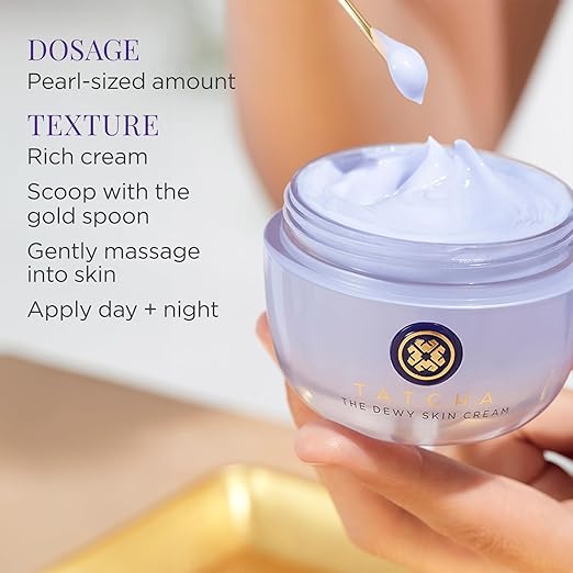 TATCHA The Dewy Skin Cream | Rich Face Cream to Hydrate Plump and Protect Dry and Combo Skin | 10 ml / 0.34 oz