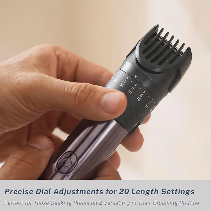 Beard Trimmer for Men Electric Razors and Hair Clippers Set Precision Dial Adjustable 20 Settings All-in-One Shaving Kit for Mens Face Head Nose Body IPX7 Waterproof Wet/Dry USB-C Charge Dock