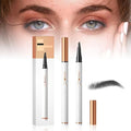 2 Pcs Microblading Eyebrow Pen Waterproof Microblading Eyebrow Pencil Eye Brow Pen with 4 Micro-Fork Tip Natural Makeup Long-Lasting Fine Stroke Magic Eyebrow Pencil Stay on All Day (Gray)