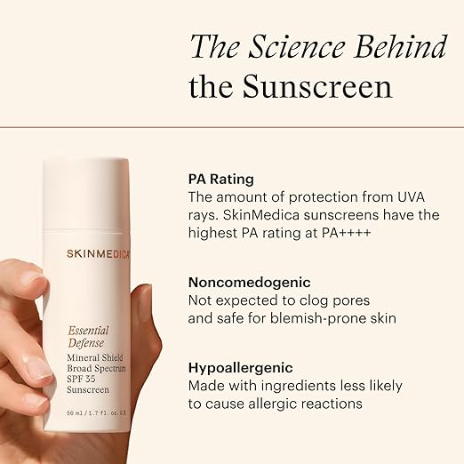 SkinMedica Essential Defense Mineral Shield SPF 35 Sunscreen for Face (NEW PACKAGING). This Lightweight Facial Sunscreen is Ideal for Oily and/or Combination Skin 1.7 Oz