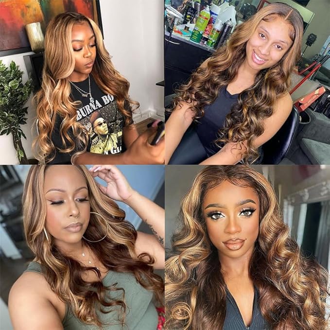 Body Wave Lace Front Wigs Human Hair Pre Plucked 13x4 HD Lace Frontal Wigs Human Hair 180 Density Natural Black Wigs for Women Human Hair Lace Front Wig with Baby (4/27 20 inch)