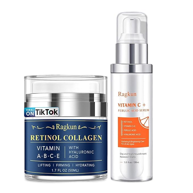 Retinol Cream for Face Collagen Neck Creams for Tightening and Firming Anti Aging Day &amp Night Facial Moisturizer for Women &amp Men Instant Face Lift Wrinkle Cream 1.7 fl. oz with Vitamin C Se