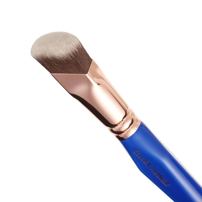 Bdellium Tools Professional Makeup Brush - Golden Triangle 967 Soft Square Foundation - With All-Vegan Synthetic Fibers For Creating a Flawless Complextion (Blue 1pc)