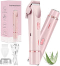 2026 New Bikini Shaver for Women Electric Trimmer 2.0 with Stainless Steel Dual Head IPX7 Waterproof Wet and Dry Use Reduces Pulling Suitable for All Skin Types (Pink)