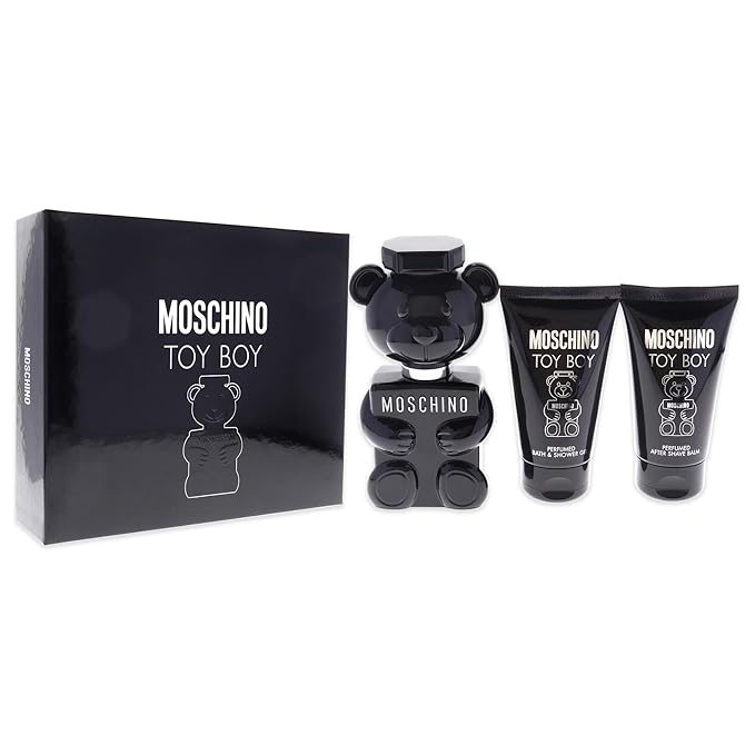 Moschino Toy Boy Men 1.7oz EDP Spray Bath and Shower Gel After Shave Balm 3 Pc Gift Set