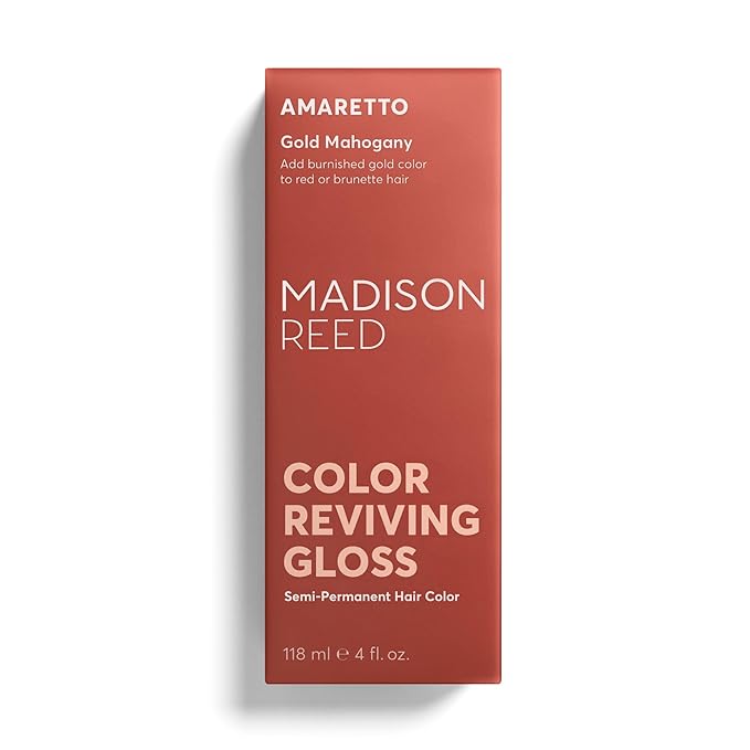 Madison Reed Color Reviving Gloss Amaretto - Bronze Semi-Permanent Hair Dye Enhances Hair Color &amp Corrects Tone Adds Brilliant Shine Keratin &amp Argan Oil 4 Fl Oz (118 mL)
