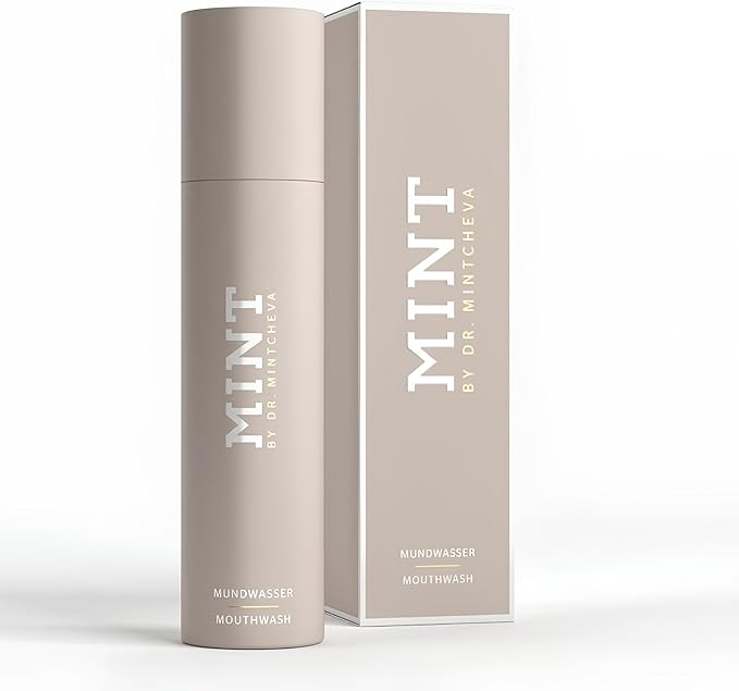 MINT whitening mouthwash with hydrogen peroxide - alcohol-free - mild taste - vitamin B12 peppermint oil and cucumber extract - mouthwash for the care of gums and interdental spaces -By Dr. Mintcheva