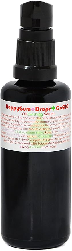 Living Libations - Organic Happy Gum Drops Oil Swishing Serum | Natural Wildcrafted Vegan Clean Beauty (1.7 fl oz | 50 ml)