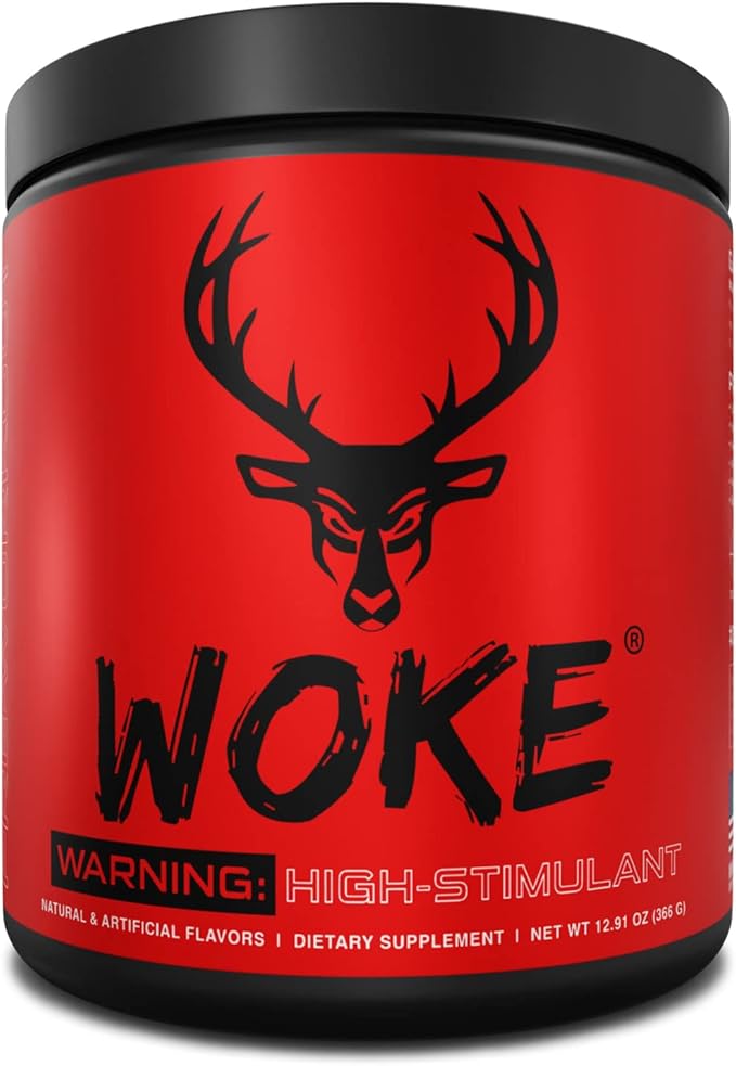 Bucked Up - Woke - HIGH STIM Pre Workout - Best Tasting - Focus Nootropic Pump Strength and Growth 30 Servings (Blood Raz)