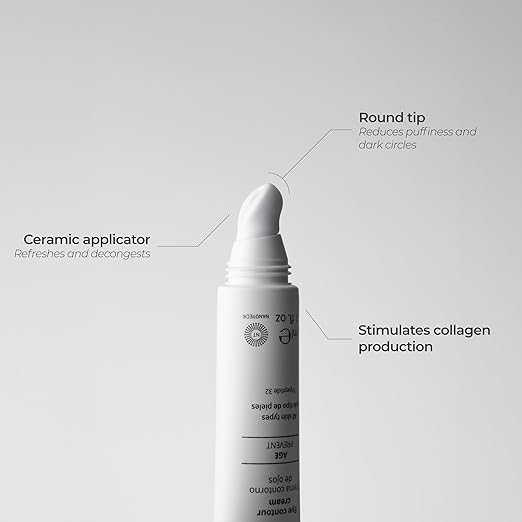 Sesderma RETISES Ceramic Eye Contour | Anti-Aging Eye Cream with Retinol &amp Vitamin C | Reduces Wrinkles Puffiness &amp Dark Circles | Cooling Ceramic Applicator 0.5 fl. Oz