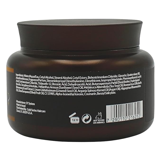Gold Series Treatment Mask ? Deep Hydrating Argan Oil Hair Mask for Dry Damaged Color Treated and Curly Hair Enriched with Keratin ? Sulfate Free Natural Hair Repair Treatment 8.45oz