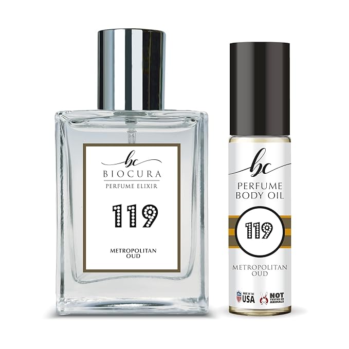 BC Perfume 119 Spray + Body Oil Set Impression of Metropolitan Oud Travel Size Blend Sample For Women &amp Men / 10ml+50ml