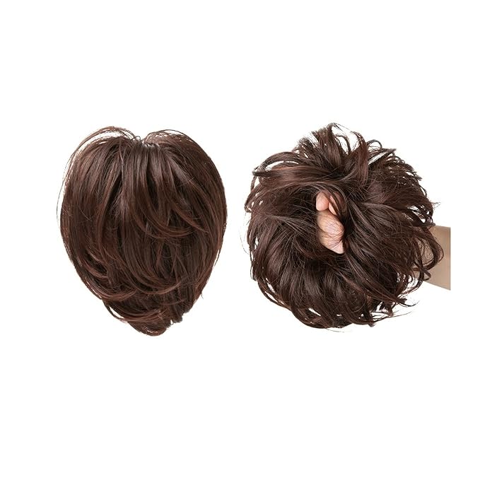 Hair Chignon Straight Hair Bun Hair Pieces Synthetic Messy Bun with Elastic Rubber Band Ponytail Extension Women Hair Accessories Hair Pieces For Women(4T33)