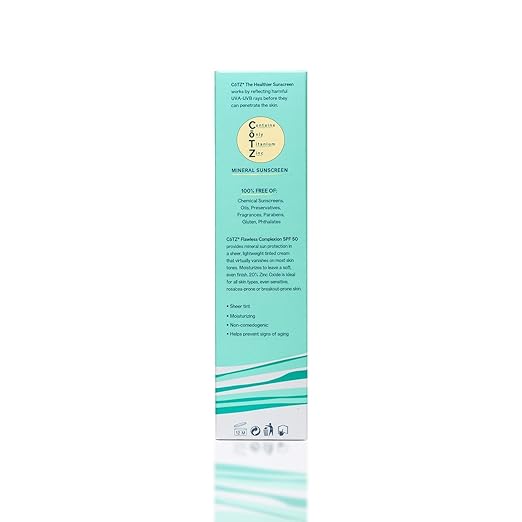 CoTZ Skincare | Flawless Complexion | Lightly Tinted | Facial Mineral Sunscreen Broad Spectrum SPF 50 2.5 oz / 70 g