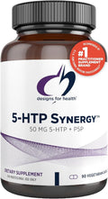 Designs for Health 5-HTP 50mg with Vitamin B6 (P-5-P) - 5-HTP Synergy 50 mg Supplement - Serotonin Precursors to Help Support Healthy Mood + Appetite (90 Capsules)