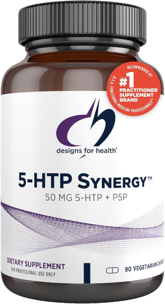 Designs for Health 5-HTP 50mg with Vitamin B6 (P-5-P) - 5-HTP Synergy 50 mg Supplement - Serotonin Precursors to Help Support Healthy Mood + Appetite (90 Capsules)