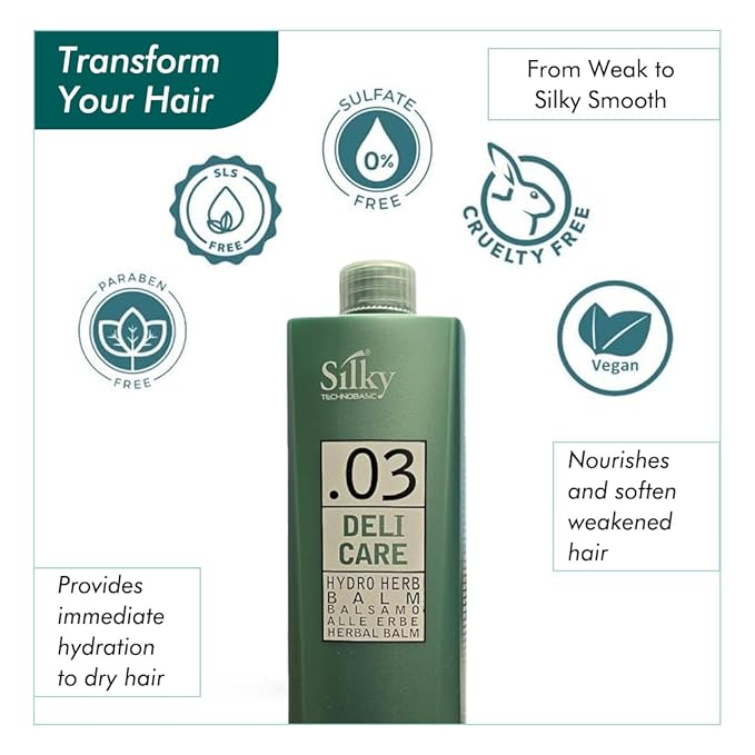 .03 Hydrating Hair Balm with Green Tea Extract - Daily Herbal Hair Treatment for Instant Hydration &amp Manageable Hair - Hair Mask 1000 ml