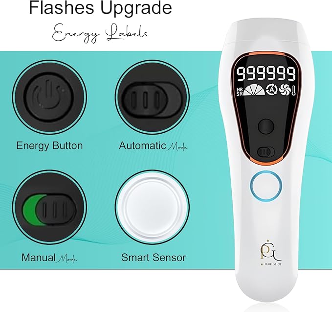 Professional IPL Laser Hair Removal Device &amp Epilator for Women and Men 999999 Flashes Permanent Hair Reduction for Face Legs Arms Bikini Line &amp Body Painless Treatments for Smooth Skin