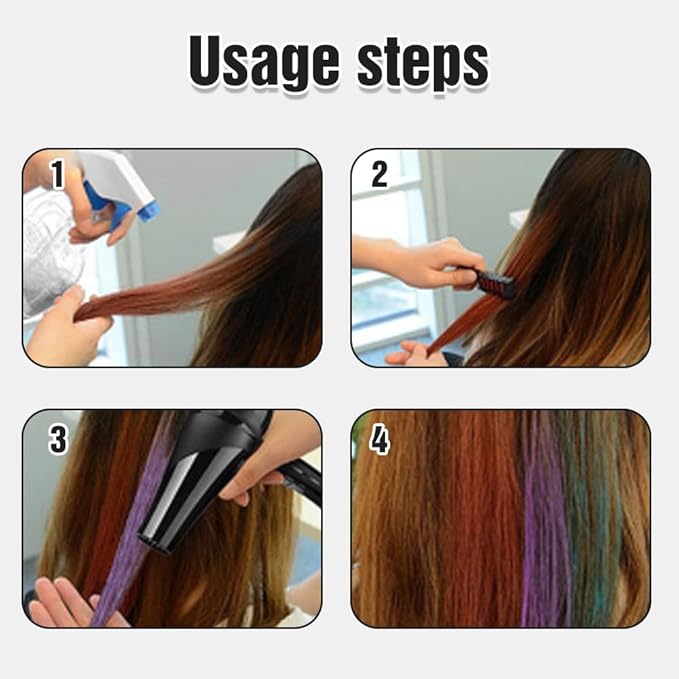 12 Colors Festive Fun Hair Chalk Combs 2026 New Temporary Glitter Hair Colors Hair Chalk Combs Washable DIY Hair Color Dye for Birthday Christmas Party Gifts for Teenage Girls Kids (8 Colors)