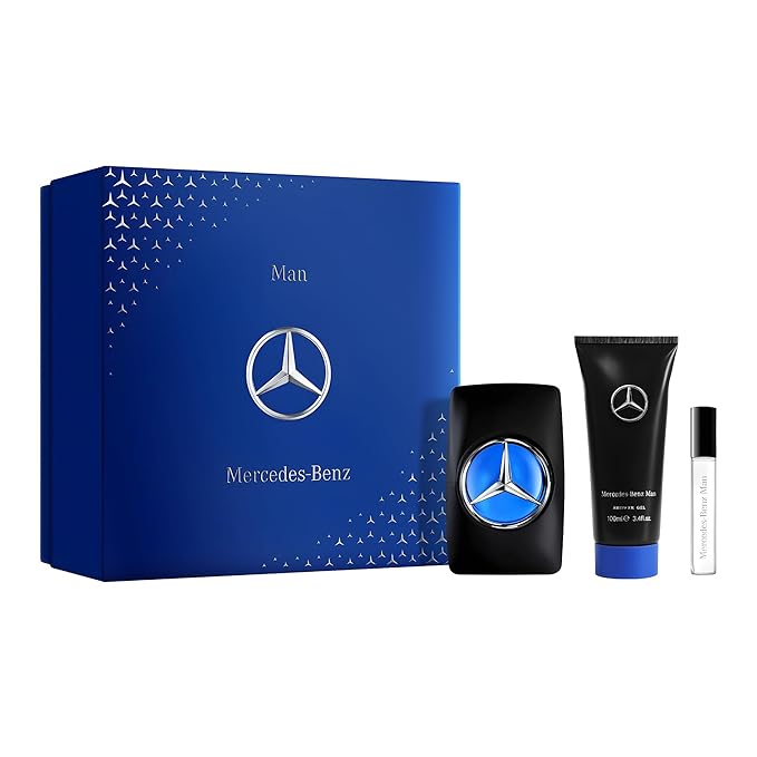 Mercedes Benz Sign Giftset - Mens Cologne Set - Shower Gel Body Wash and Perfume for Men - Cologne for Men - Pear Cedar Oakmoss Fragrances - 3 Pc